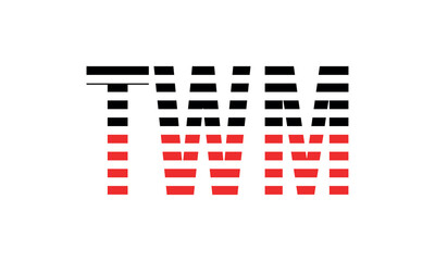 TWM three initial letter iconic line negative space minimal logo design vector template. monogram, abstract, wordmark, business, typography, minimalist, brand, company, flat, modern, unique, simple