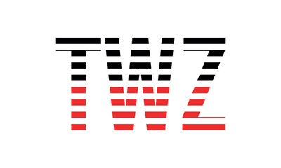 TWZ three initial letter iconic line negative space minimal logo design vector template. monogram, abstract, wordmark, business, typography, minimalist, brand, company, flat, modern, unique, simple