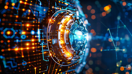 The Touch of Technology: A Hand Interacts with a Virtual Interface, Symbolizing Modern Digital Connectivity and Control