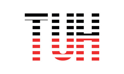 TUH three initial letter iconic line negative space minimal logo design vector template. monogram, abstract, wordmark, business, typography, minimalist, brand, company, flat, modern, unique, simple