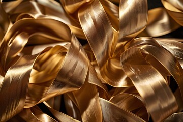 An exquisite collection of golden ribbons, radiating luxury and elegance