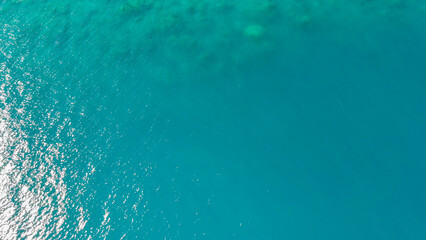 Overhead aerial view of beautiful ocean water
