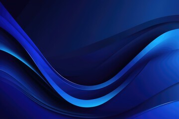 Obraz premium Dark sapphire blue abstract background with 3d texture, wavy lines and gradient transition, dynamic shape