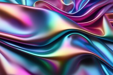 Holographic silk background, abstract iridescent gradient background