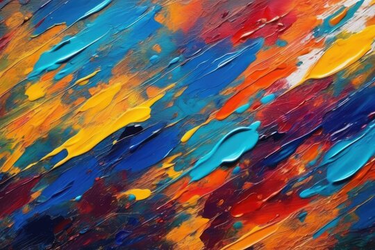 palette knife textured painting abstract background art. Detailed texture of brush strokes. Abstract Colorful artwork oil dabs paint