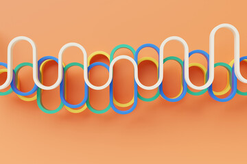 3d illustration of a  colorful   stripes . Geometric stripes similar to waves. Abstract   glowing crossing lines pattern © Виталий Сова