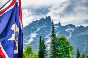 Wyoming United States Flag in Yellowstone