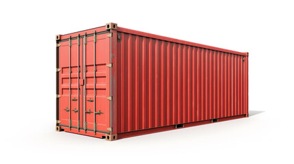 Rusty Blue Shipping Container Isolated on White