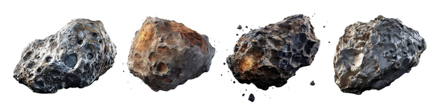 Set of asteroids cut out