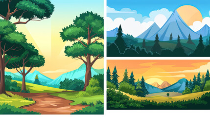 Fototapeta premium Nature Backgrounds: Featuring different ecosystems like forests, beaches, mountains, deserts, and wildlife habitats. --chaos 15 --ar 16:9 Job ID: 52cd9441-4365-485e-aabe-4a9357d6db3c