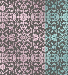 wedding card design, traditional paisley floral pattern , royal India	