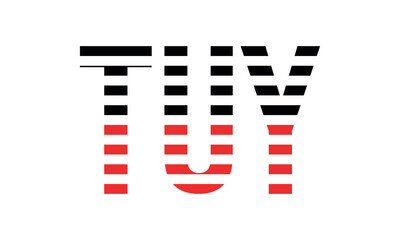 TUY three initial letter iconic line negative space minimal logo design vector template. monogram, abstract, wordmark, business, typography, minimalist, brand, company, flat, modern, unique, simple