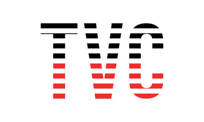 TVC three initial letter iconic line negative space minimal logo design vector template. monogram, abstract, wordmark, business, typography, minimalist, brand, company, flat, modern, unique, simple