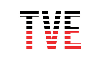 TVE three initial letter iconic line negative space minimal logo design vector template. monogram, abstract, wordmark, business, typography, minimalist, brand, company, flat, modern, unique, simple