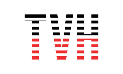 TVH three initial letter iconic line negative space minimal logo design vector template. monogram, abstract, wordmark, business, typography, minimalist, brand, company, flat, modern, unique, simple