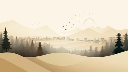 Snowy Landscape With Trees