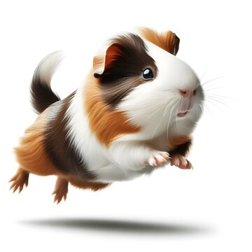Guinea Pigs on a White Background 
