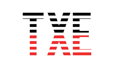 TXE three initial letter iconic line negative space minimal logo design vector template. monogram, abstract, wordmark, business, typography, minimalist, brand, company, flat, modern, unique, simple