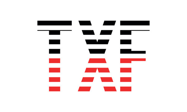 TXF three initial letter iconic line negative space minimal logo design vector template. monogram, abstract, wordmark, business, typography, minimalist, brand, company, flat, modern, unique, simple