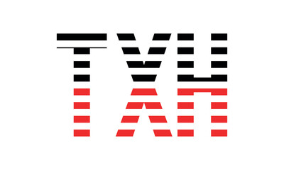 TXH three initial letter iconic line negative space minimal logo design vector template. monogram, abstract, wordmark, business, typography, minimalist, brand, company, flat, modern, unique, simple