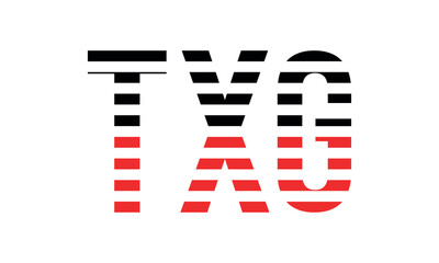 TXG three initial letter iconic line negative space minimal logo design vector template. monogram, abstract, wordmark, business, typography, minimalist, brand, company, flat, modern, unique, simple