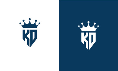 KD Letter  With Crown Logo Design Vector Template Alphabet Initial Letter KD Logo Design With Crown Business Illustration
