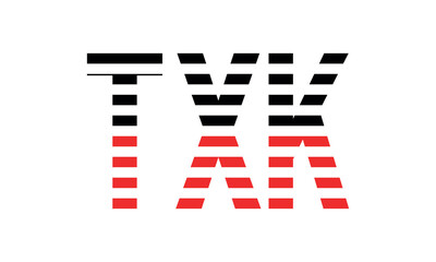 TXK three initial letter iconic line negative space minimal logo design vector template. monogram, abstract, wordmark, business, typography, minimalist, brand, company, flat, modern, unique, simple