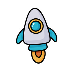 rocket doodle icon.