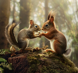 Obraz premium squirrel on a tree