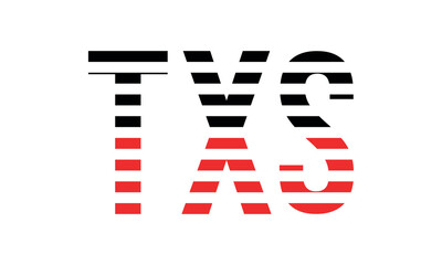 TXS three initial letter iconic line negative space minimal logo design vector template. monogram, abstract, wordmark, business, typography, minimalist, brand, company, flat, modern, unique, simple