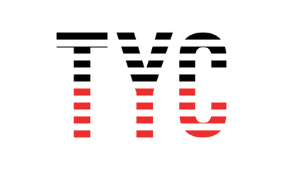 TYC three initial letter iconic line negative space minimal logo design vector template. monogram, abstract, wordmark, business, typography, minimalist, brand, company, flat, modern, unique, simple