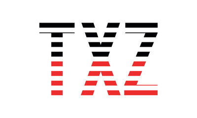 TXZ three initial letter iconic line negative space minimal logo design vector template. monogram, abstract, wordmark, business, typography, minimalist, brand, company, flat, modern, unique, simple