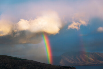 rainbow over the mountains