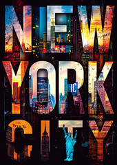 night city skyline sign new york
