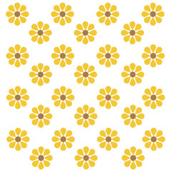 Seamless floral pattern in doodle style with flowers. Vector wallpaper.