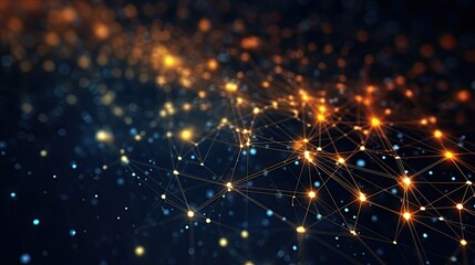 Obraz premium Cyberspace Connect: Abstract Digital Network with Futuristic Particles and Data Technology in the Background