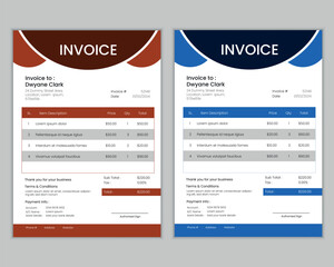 Flat design driving invoice template