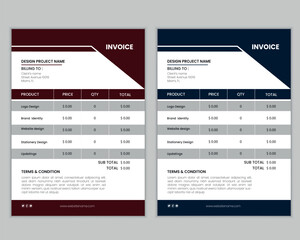 Modern simple designer invoice template