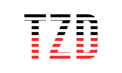 TZD three initial letter iconic line negative space minimal logo design vector template. monogram, abstract, wordmark, business, typography, minimalist, brand, company, flat, modern, unique, simple
