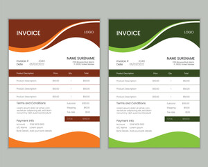 Professional elegant business invoice design