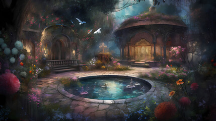 Generative AI, Moonlit Enchantment: The Garden of Shimmering Flowers