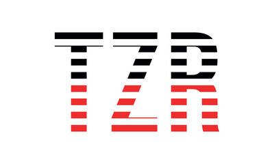 TZR three initial letter iconic line negative space minimal logo design vector template. monogram, abstract, wordmark, business, typography, minimalist, brand, company, flat, modern, unique, simple
