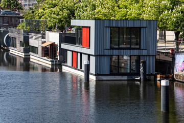 Modern Houseboat at Hamburg Hammerbrook