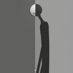 Abstract Human Silhouette Moody Minimalist Art