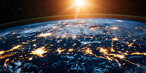 Global network connection and global datas exchanges over the world 