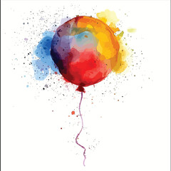 Watercolor illustration of a balloon