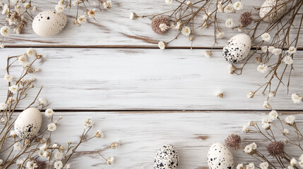 easter eggs on wooden background