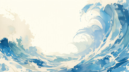 Fototapeta na wymiar Illustration of ocean waves on white background