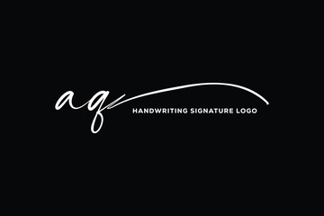 AQ initials Handwriting signature logo. AQ Hand drawn Calligraphy lettering Vector. AQ letter real estate, beauty, photography letter logo design.