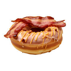 A maple bacon donut isolated on transparent background, png